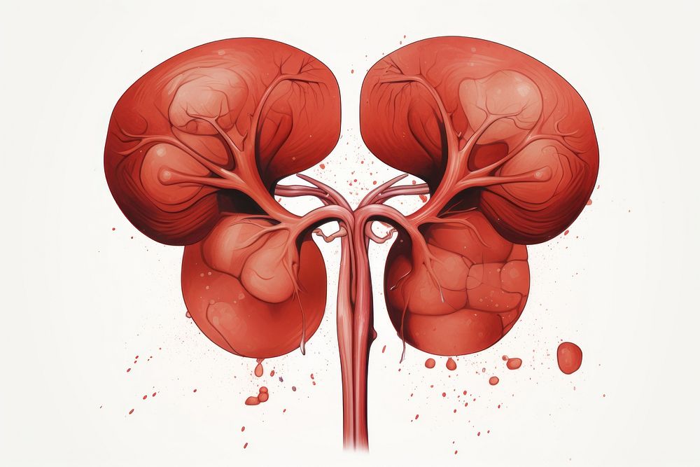 Kidney illustration drawing heart medical. AI generated Image by rawpixel.