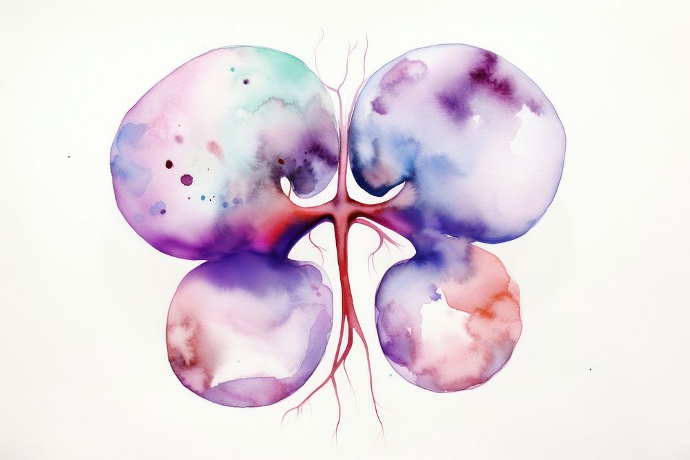 Kidney watercolor creativity freshness medical. AI generated Image by rawpixel.