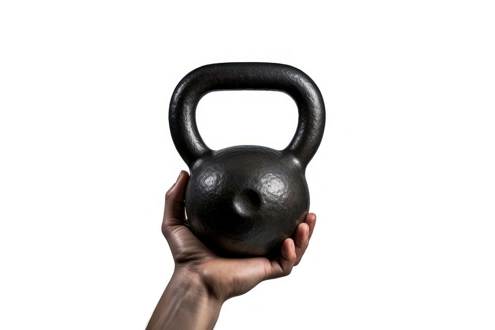 Lifting kettlebell sports gym white background. AI generated Image by rawpixel.