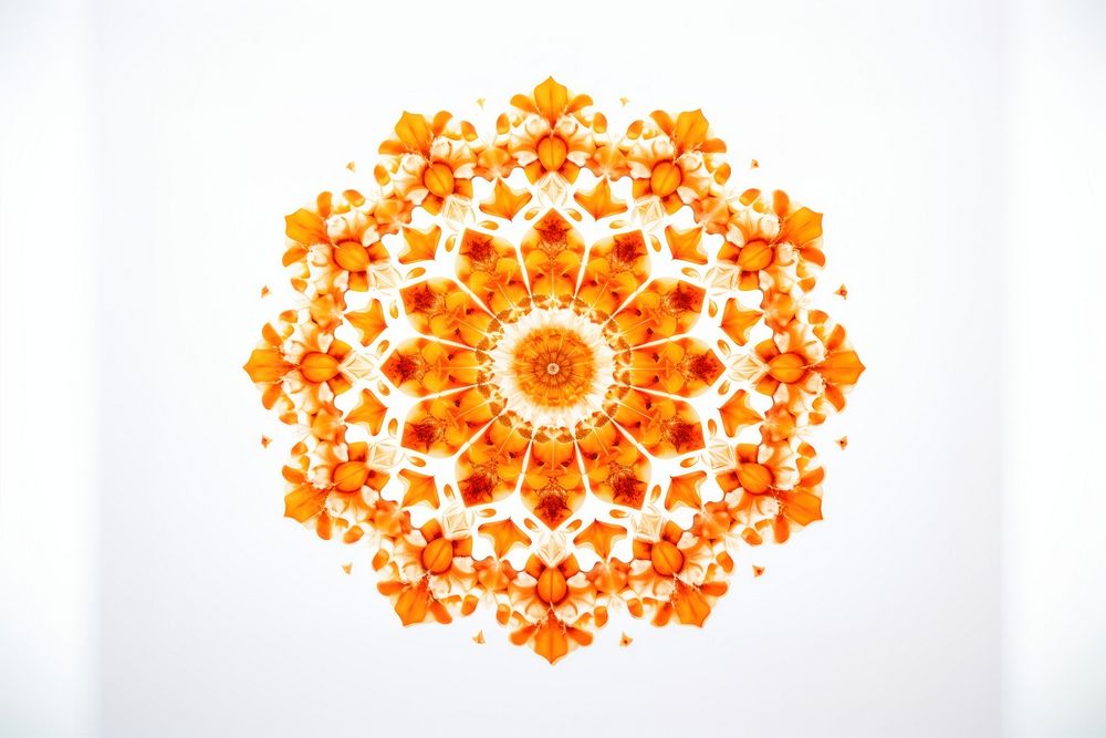 Orange kaleidoscope backgrounds white background creativity. AI generated Image by rawpixel.