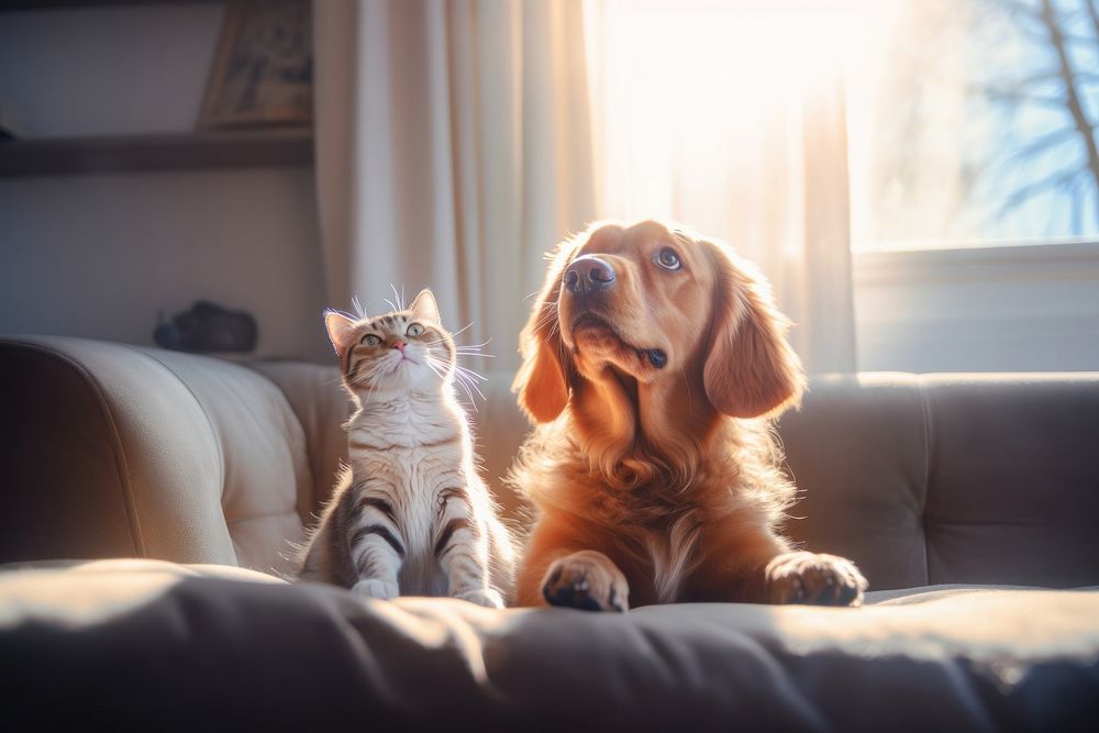 Cute cat and dog. 