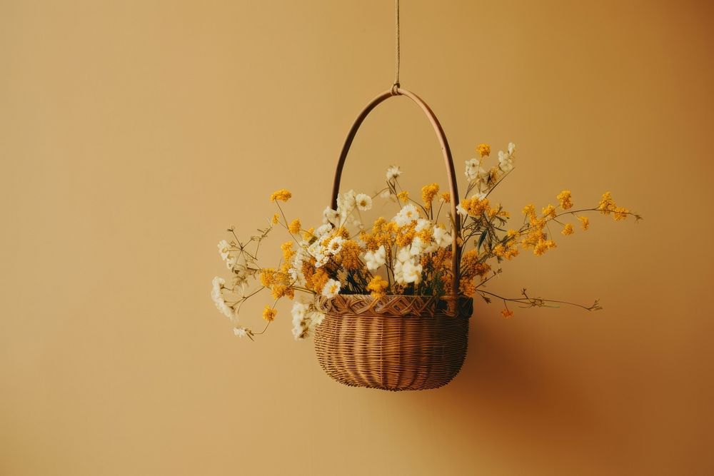 Flower basket plant decoration handicraft. AI generated Image by rawpixel.