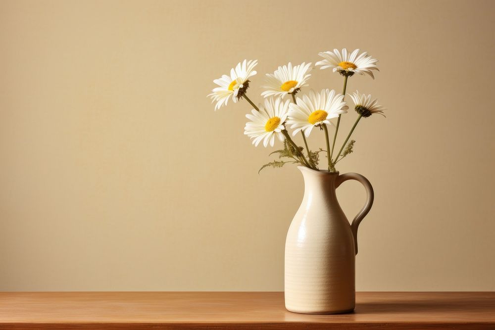 Daisy jug flower plant vase. AI generated Image by rawpixel.