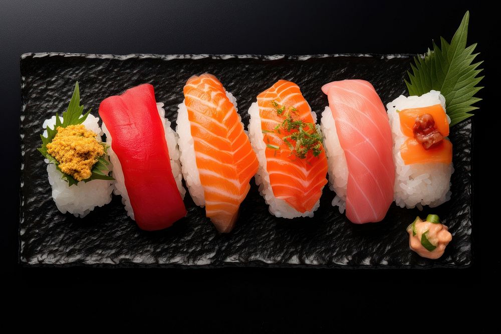 Sushi seafood plate rice. AI generated Image by rawpixel.