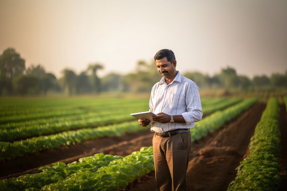 Field adult farm man. 