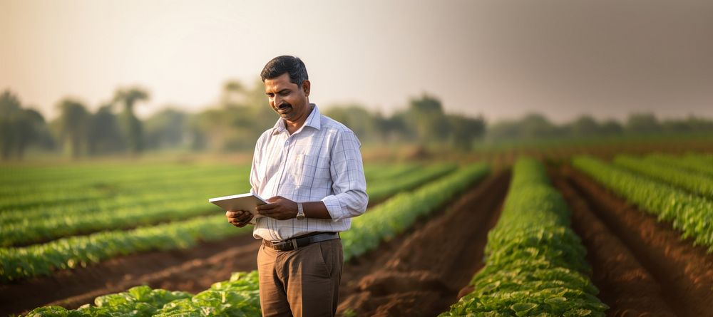 Field adult farm man. 