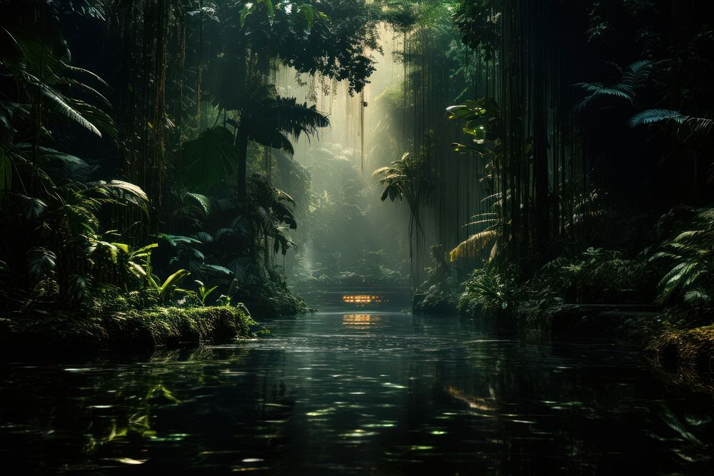Rainforest tropical outdoors woodland. AI generated Image by rawpixel.