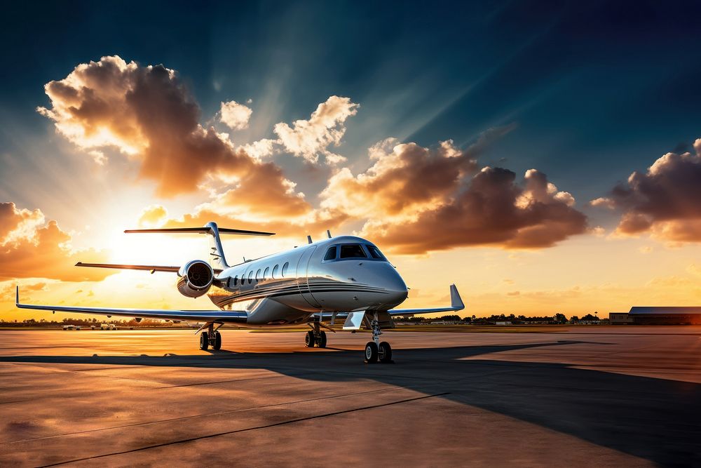 photo of private jet on apron. 