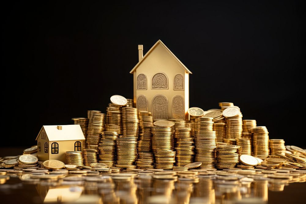 House gold coin money. AI generated Image by rawpixel.