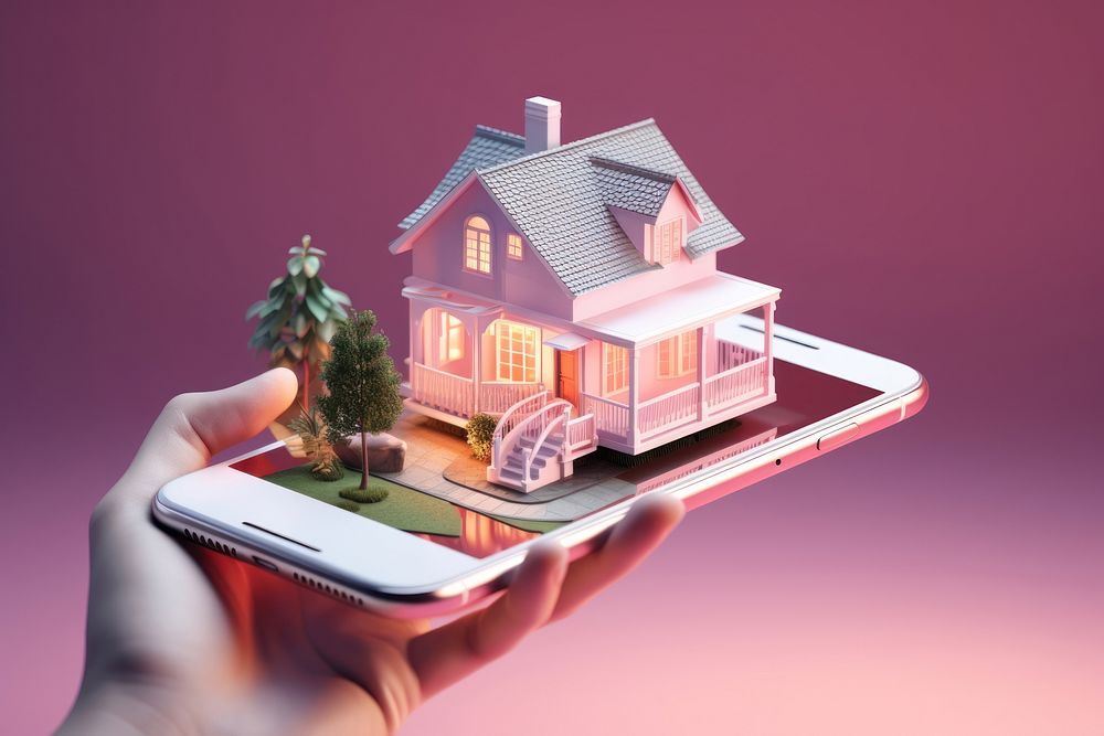 Real estate Smartphone house hand. AI generated Image by rawpixel.