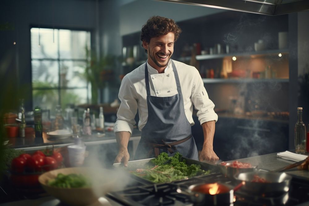 Kitchen cooking chef adult. AI generated Image by rawpixel.