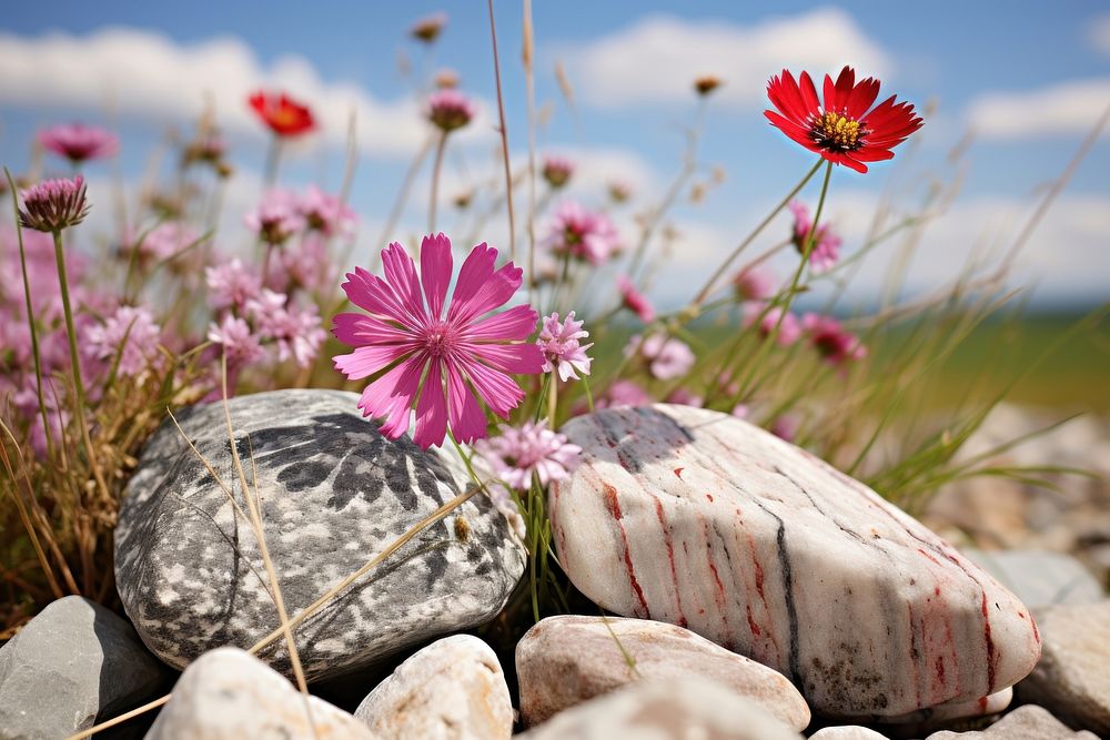 Meadow flower rock wildflower. AI generated Image by rawpixel.