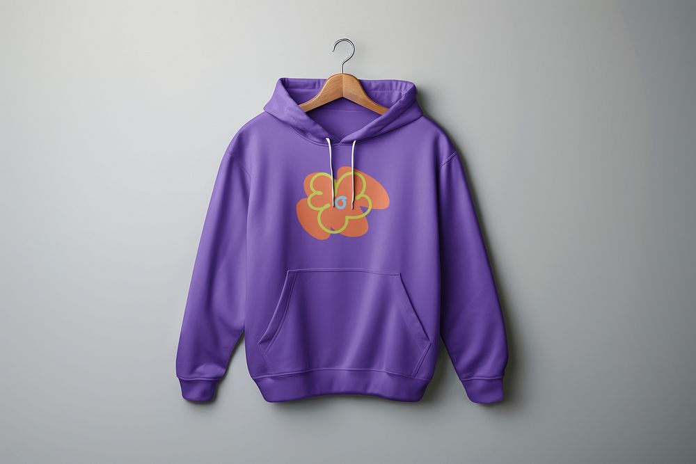 Purple hoodie, street fashion