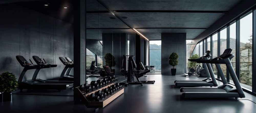 Architecture treadmill building gym.