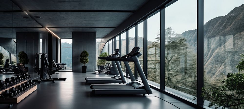 Architecture treadmill building gym.