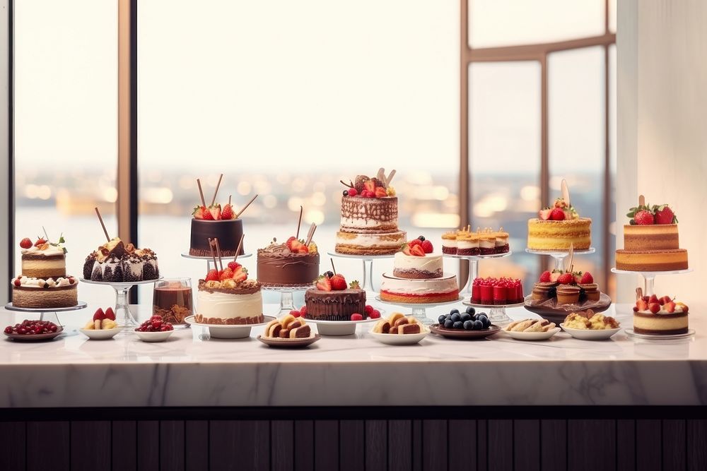 Cake buffet party dessert bakery cream. AI generated Image by rawpixel.
