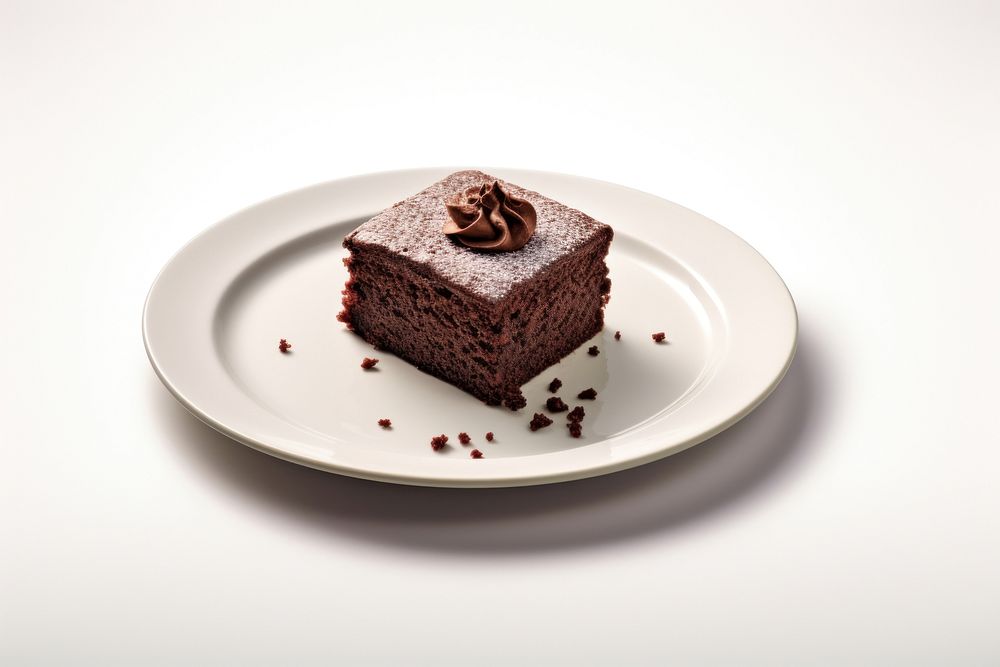 Choccolate brownie cake plate chocolate dessert. AI generated Image by rawpixel.