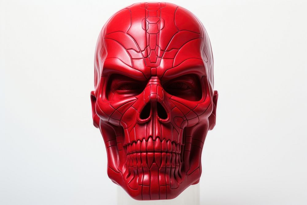 Red skull mask disguise headgear. AI generated Image by rawpixel.