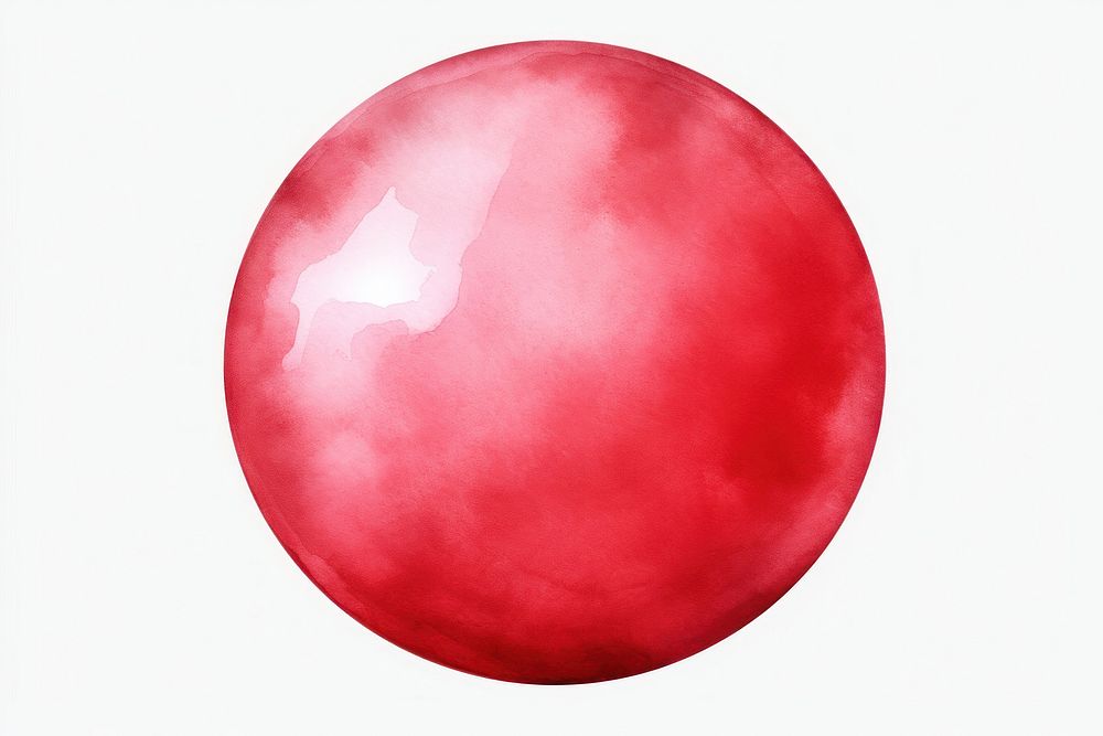 Red watercolor ball sphere white background astronomy. AI generated Image by rawpixel.