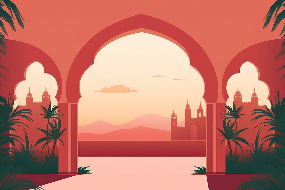 Morocco architecture building hacienda. AI generated Image by rawpixel.