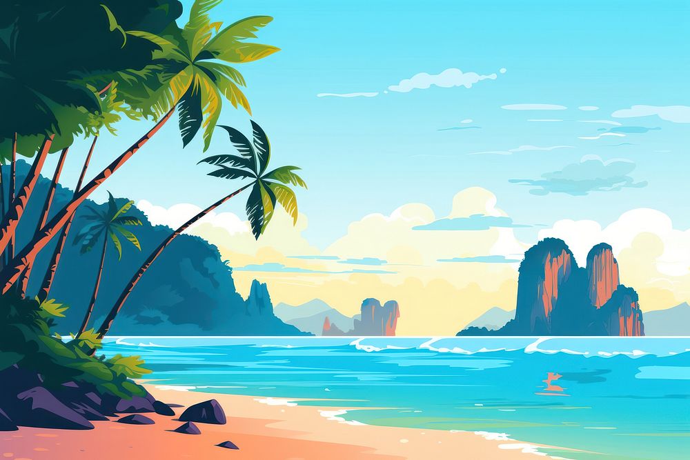 Krabi Thailand landscape outdoors nature. AI generated Image by rawpixel.