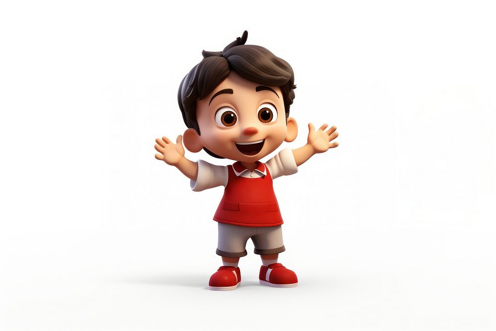 Spanish little kid 3d cartoon toy white background. AI generated Image by rawpixel.