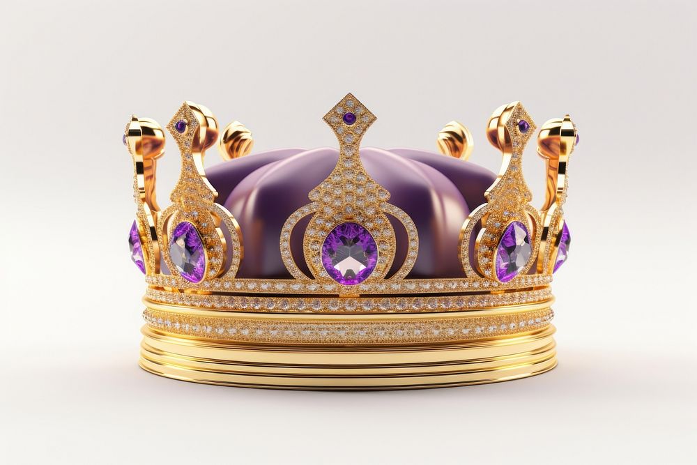 King crown jewelry purple gold. AI generated Image by rawpixel.