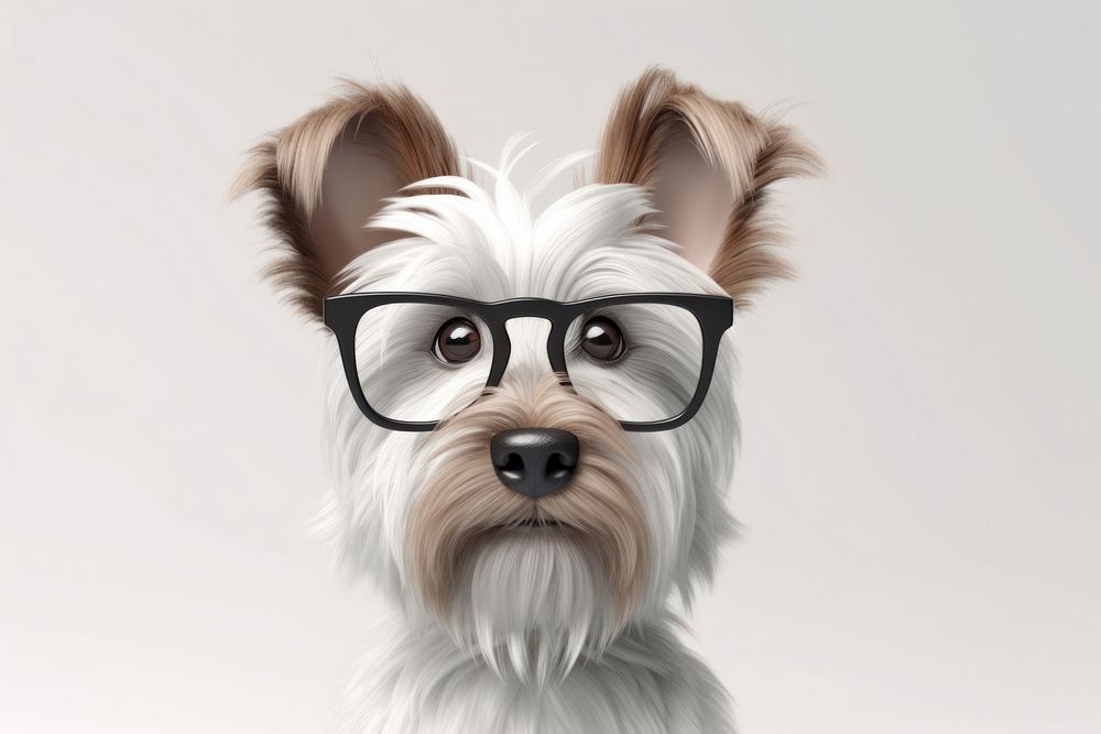 Dog wearing glasses terrier mammal animal. AI generated Image by rawpixel.