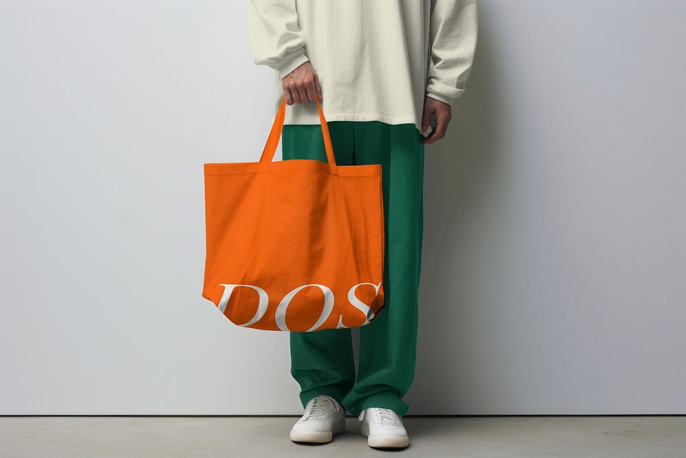 Tote bag mockup, fashion design psd