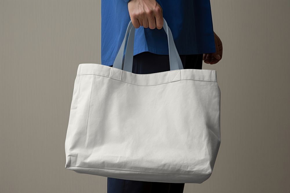 White canvas tote bag with design space