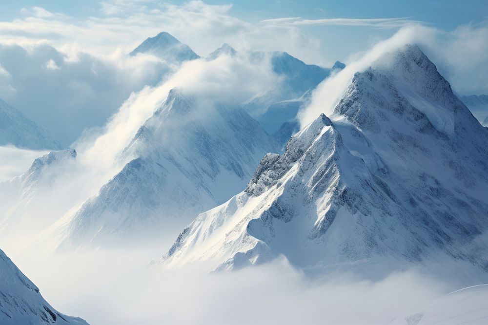 Snow mountian mountain outdoors nature. AI generated Image by rawpixel.