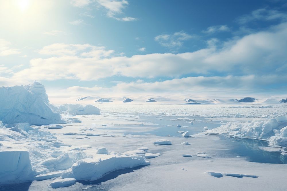 Arctic landscape ice mountain outdoors. AI generated Image by rawpixel.