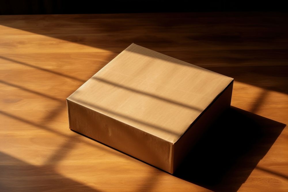 Brown paper box wood cardboard shadow. AI generated Image by rawpixel.
