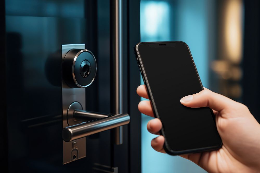 Smart home lock system, activating by smartphone
