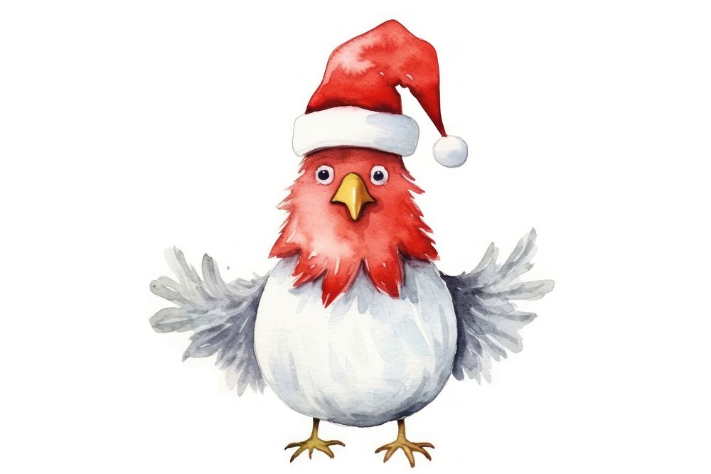 Chicken christmas animal cartoon bird. 