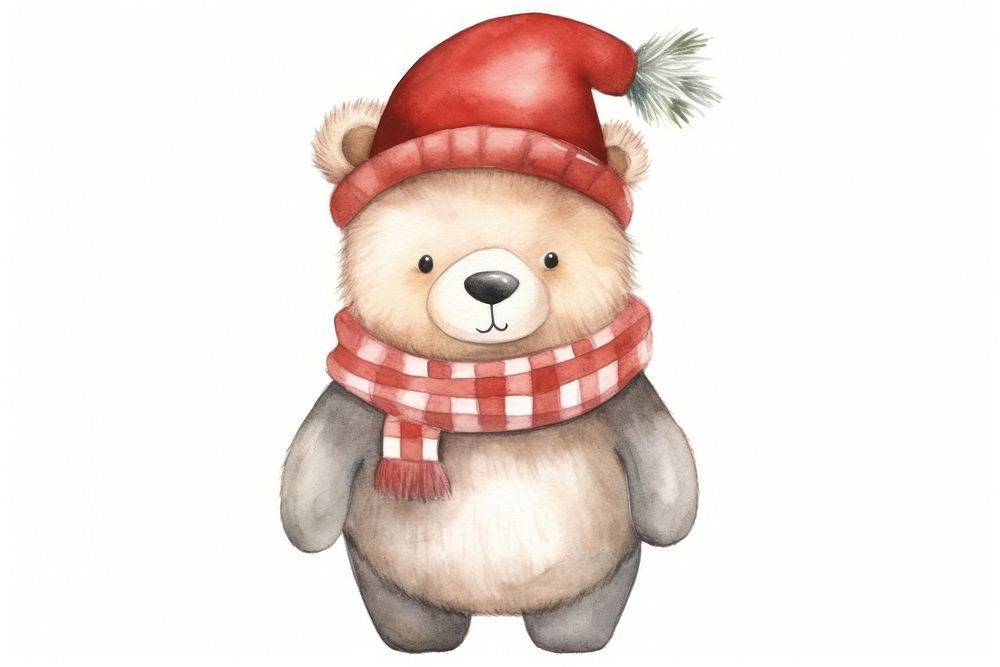 Bear Christmas cartoon mammal animal. 