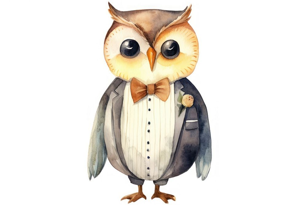 Animal cartoon bird owl. AI generated Image by rawpixel.