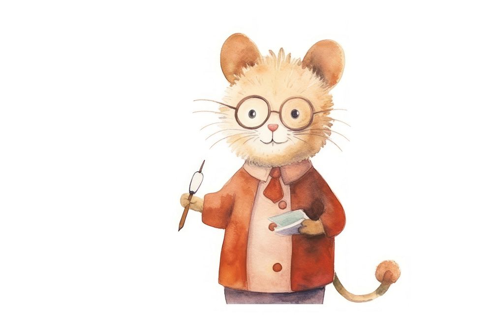 Mouse teacher animal cartoon mammal. AI generated Image by rawpixel.