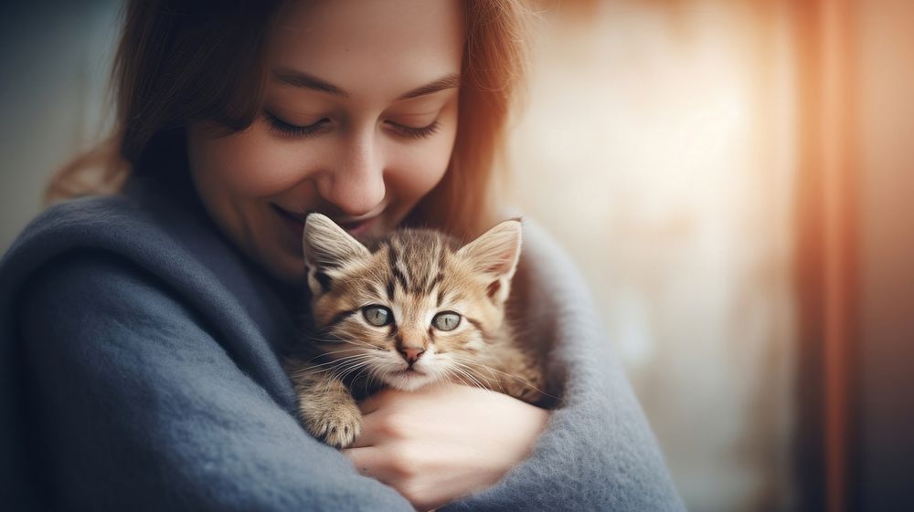 Animal holding mammal kitten. AI generated Image by rawpixel.