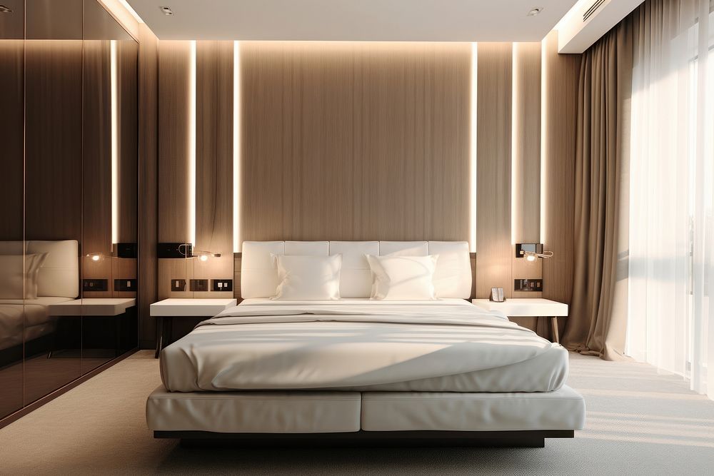 Bedroom furniture luxury hotel. AI generated Image by rawpixel.