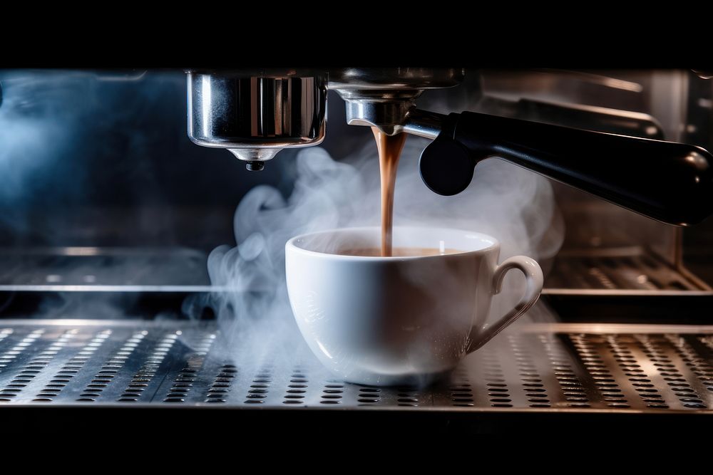 Preparing espresso coffee drink mug. AI generated Image by rawpixel.