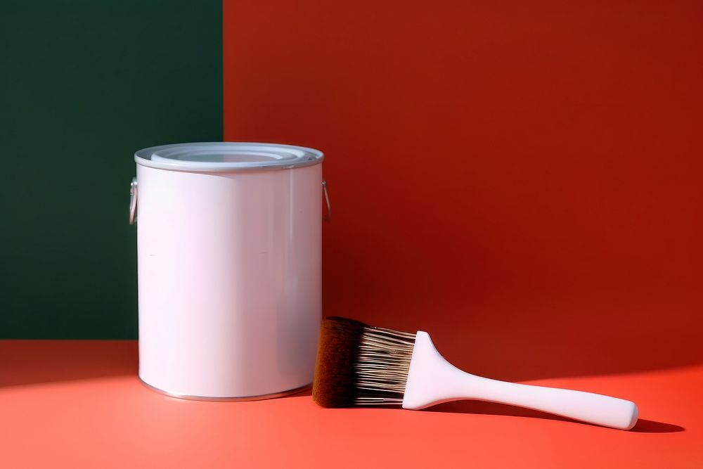 White bucket brush tin container. AI generated Image by rawpixel.