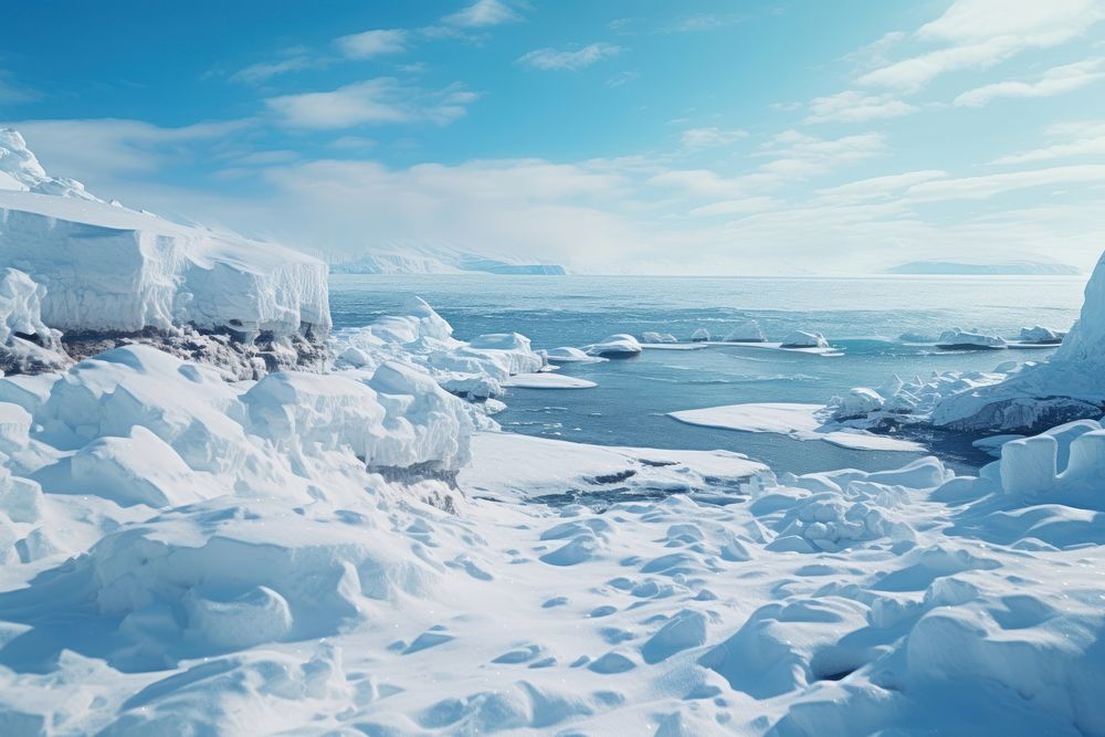 Arctic landscape snow mountain. AI generated Image by rawpixel.