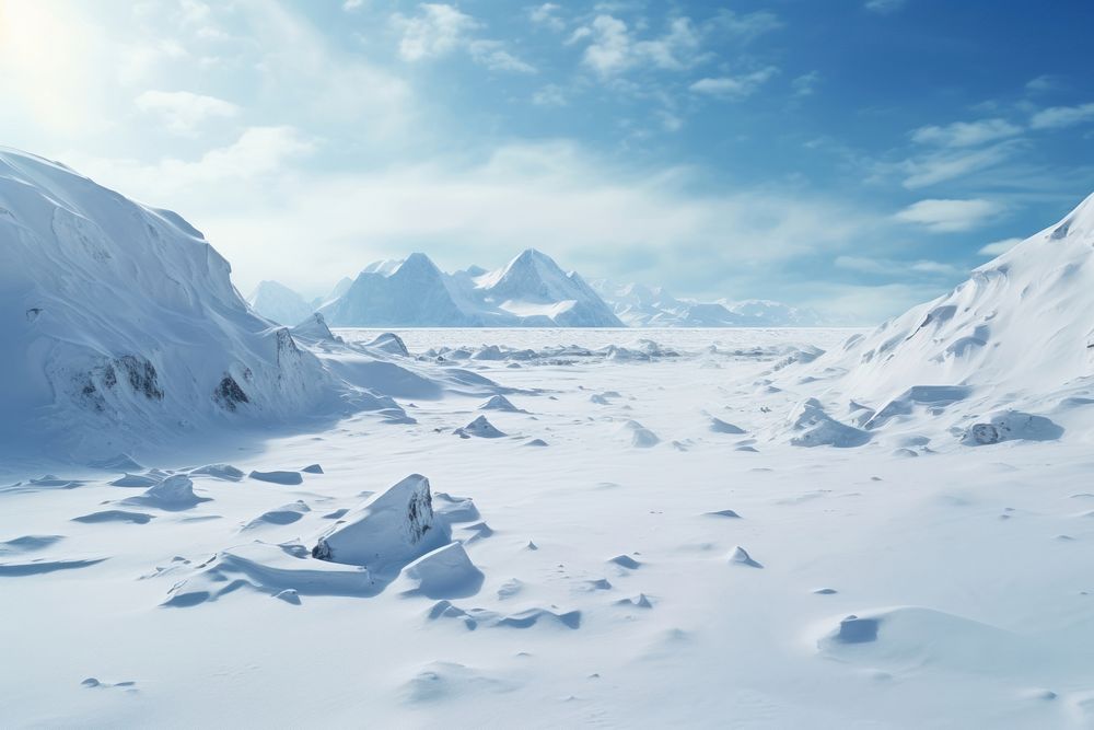 Arctic landscape snow mountain. AI generated Image by rawpixel.