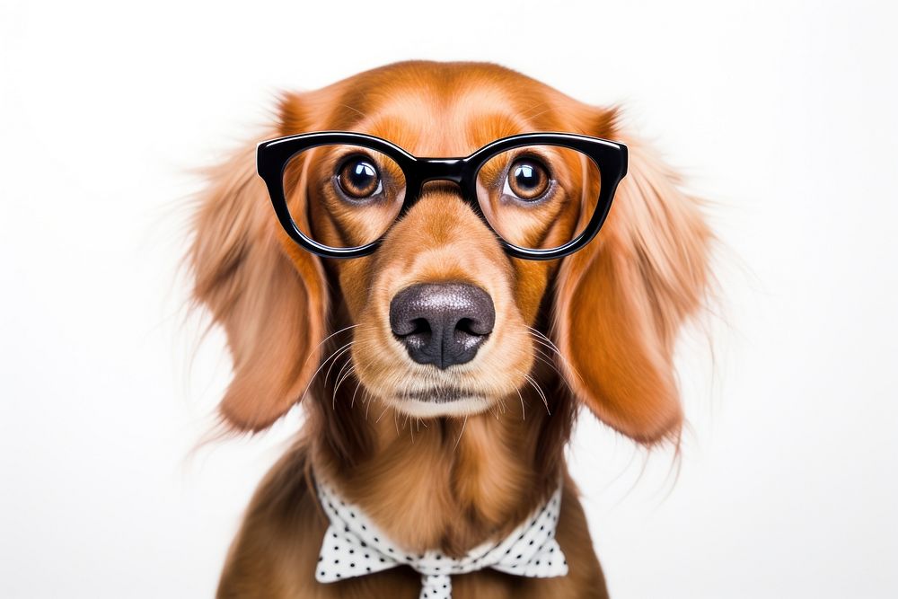 Dog wearing glasses portrait mammal animal. AI generated Image by rawpixel.