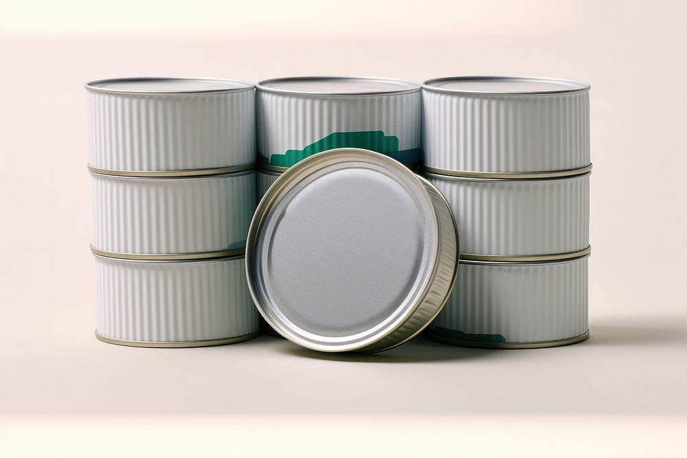 Tin white background container aluminium. AI generated Image by rawpixel.
