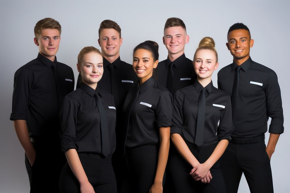 Hotel management students adult team togetherness. AI generated Image by rawpixel.