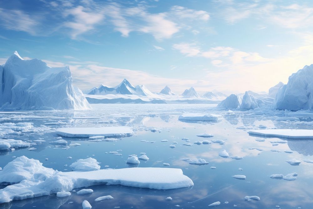 Northpole landscape ice mountain. AI generated Image by rawpixel.