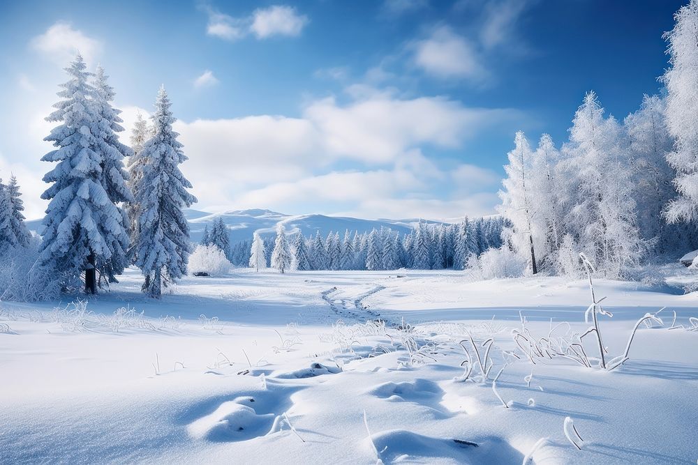 Snow landscape outdoors nature plant. | Premium Photo - rawpixel