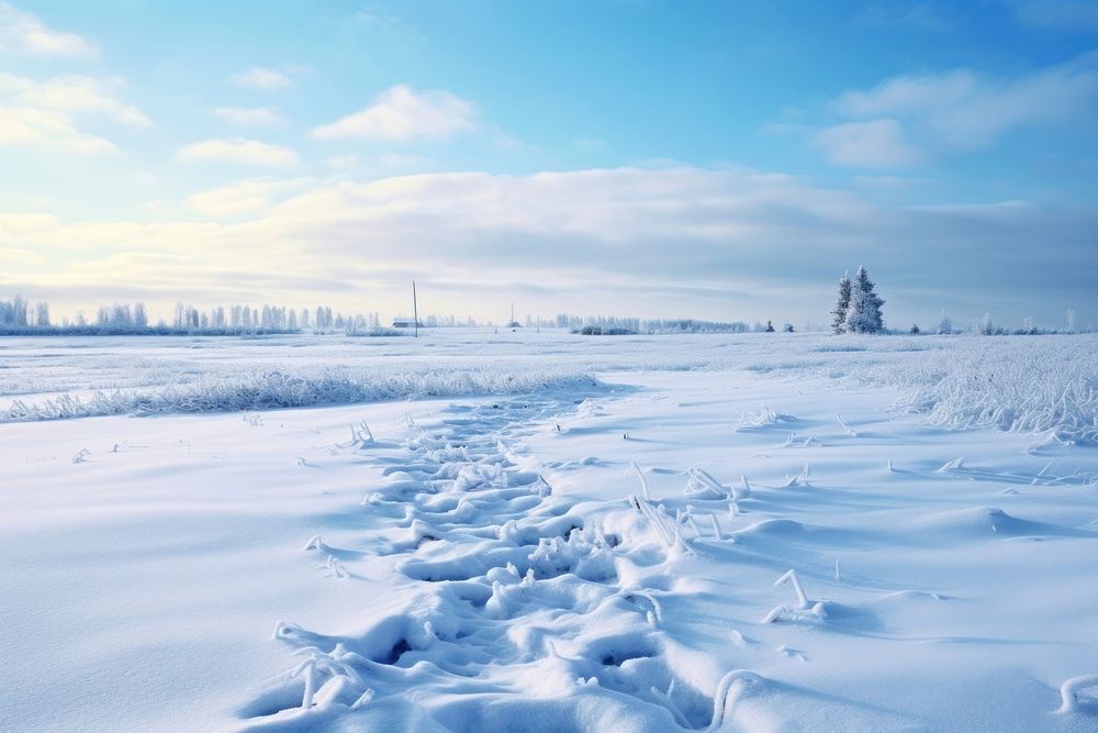Snowy landscape nature outdoors winter. AI generated Image by rawpixel.